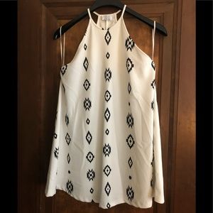 ZARA geo print white dress
